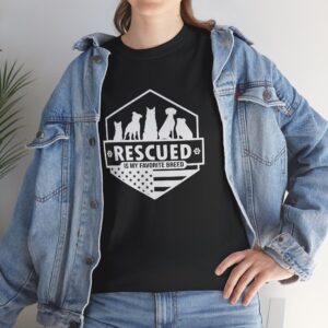Unisex Heavy Cotton Tee | Rescued Is My Favorite Breed