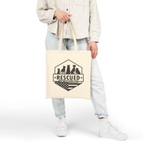 Cotton Canvas Tote Bag | Rescued is my Favorite Breed